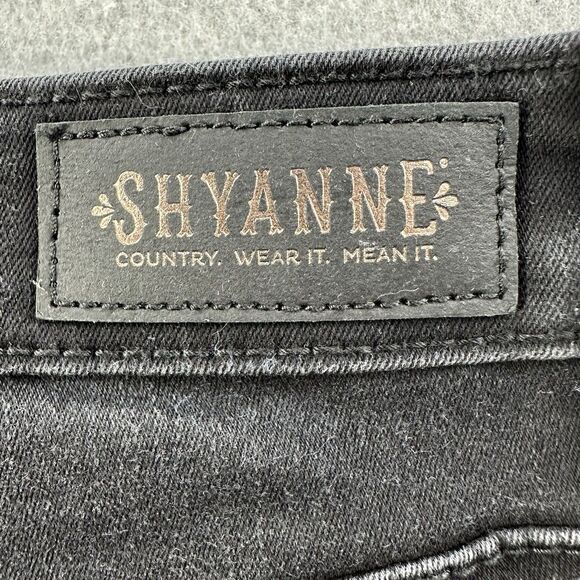 SHYANNE Women’s High Rise Super Flare Tulip Jeans Black 28 X 36 Western Country - Picture 9 of 16